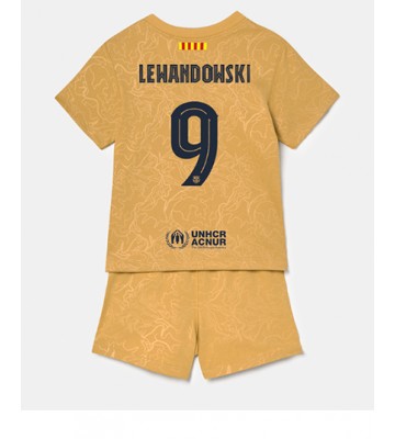 Barcelona Robert Lewandowski #9 Bortedraktsett Barn 2022-23 Kortermet (+ Korte bukser)